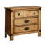 Table de chevet style chalet en bois vieilli avec tiroir doublé de feutre et armoire de transition électrique