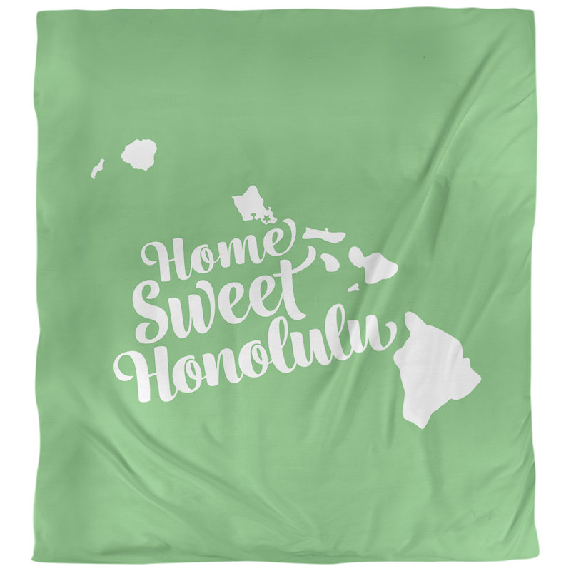 Housse de couette honolulu hawaii, Housse de couette pour très grand lit, Vert, Microfibre