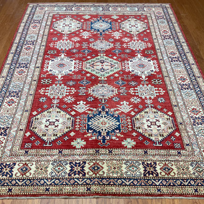 Tyaun Hand Knotted Wool Geometric Indoor Rug