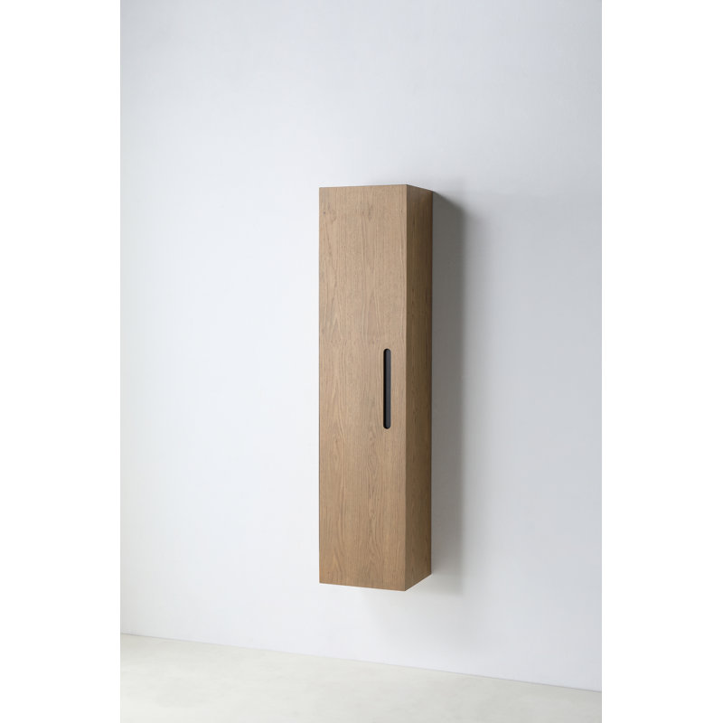 Boler 13" Wall Mounted Side Cabinet, Pecan Oak