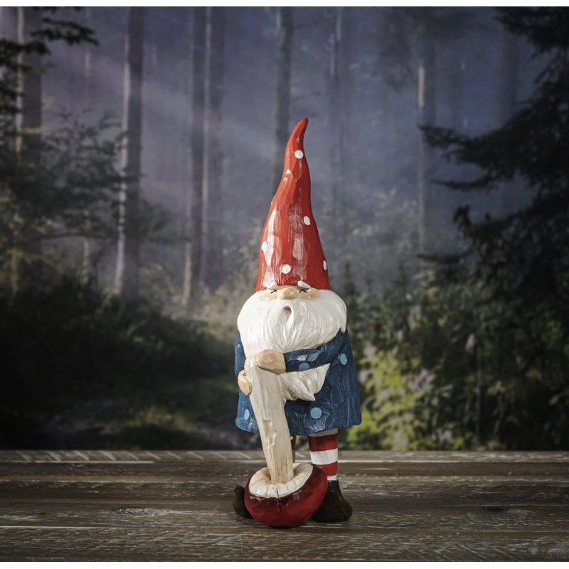 Figurine de père Noël gnome avec champignon