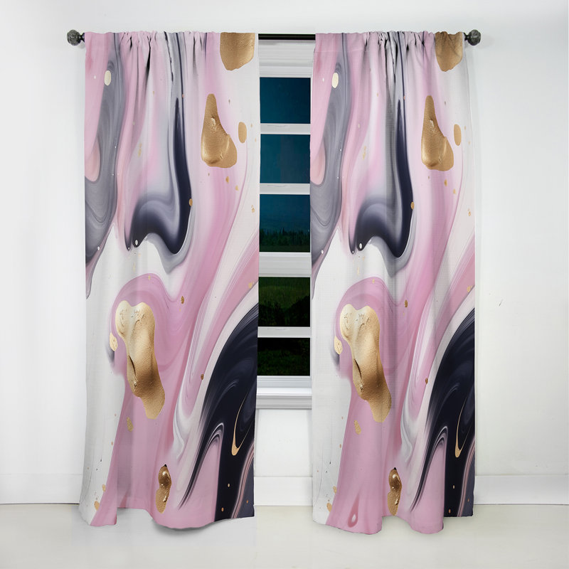 Dia - Abstract Marble Curtain - Blackout Marble Curtain - 1 Panels, 52" W x 108" L