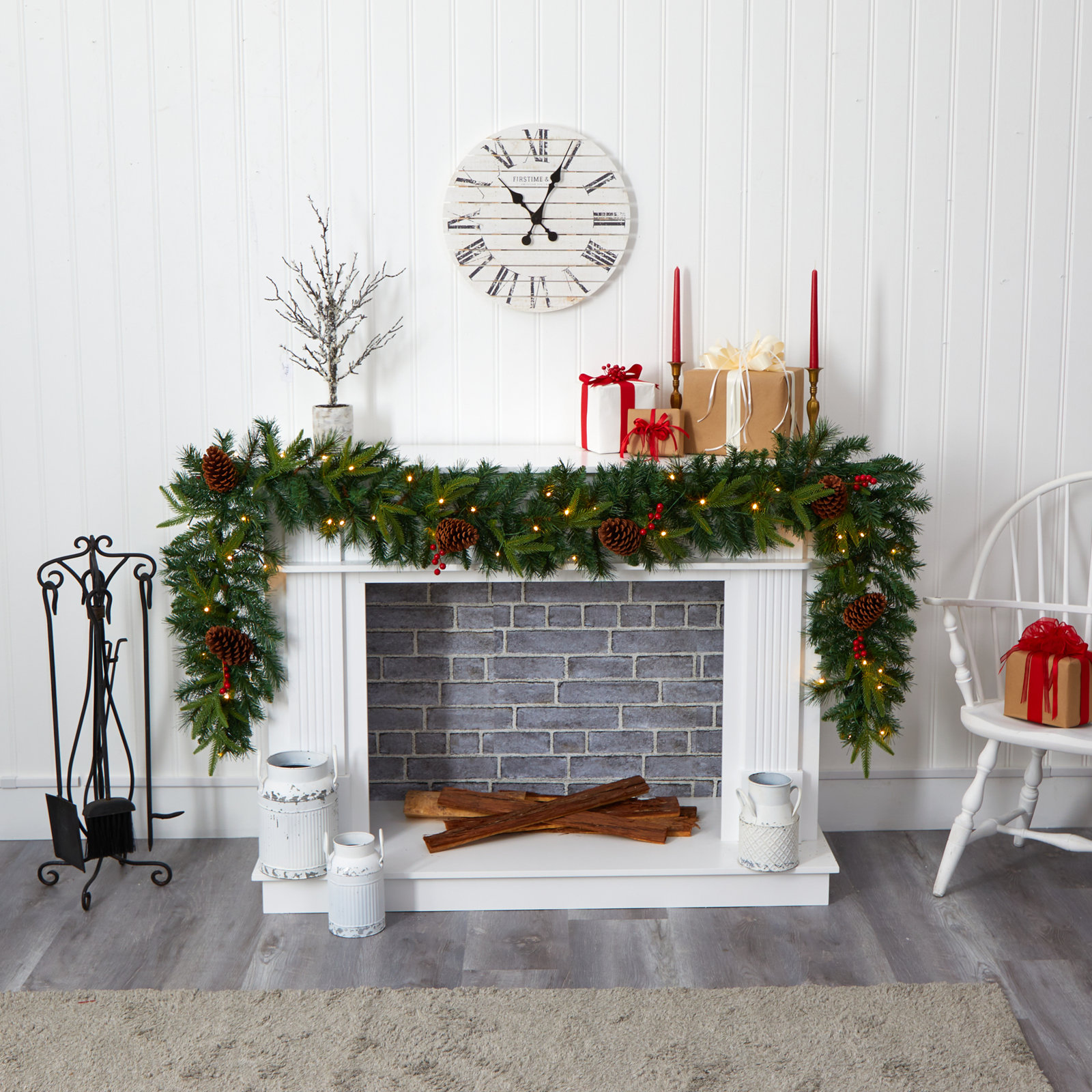 6'' in. Lighted Faux Garland