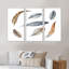 «Grey Boho Polka Dot Feathers II», ensemble de 3 reproductions d'art sur toile encadrées bohémiennes et éclectiques-5479187-5479183