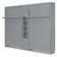 Lits simples escamotables doubles avec armoires et tablettes, gris-622781440
