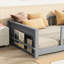 Lit simple gris avec rangement pour livres et rails, fabriqué en bois d'hévéa, 7 lattes de soutien, support compact pour espaces d'assemblage convenables, bois, lattes renforcées, facile
