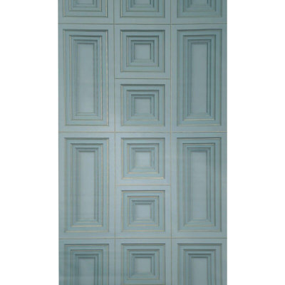 Dett Silver Blue-Gray Bronze Metallic Faux Wood Panel Imitation Wallpaper 3D