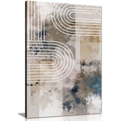 White Nordic Patterns - Wrapped Canvas Painting