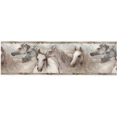 Stevensville Horses Satin Wallpaper Border