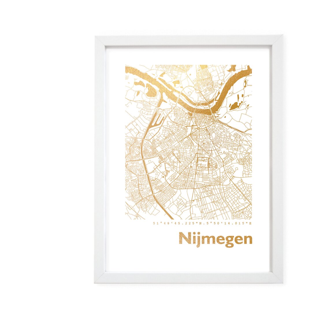 Gerahmtes Poster Nijmegen Stadtplan