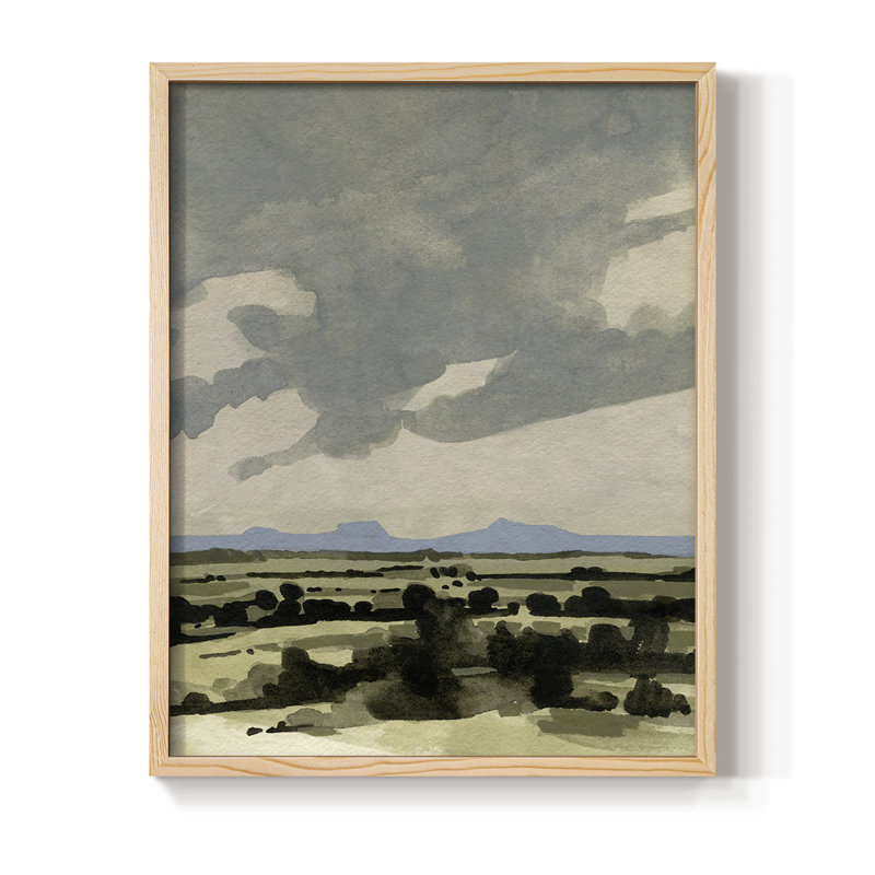«Pink Hazy Sky I», reproduction encadrée - bois massif, H 15 po x l 12 po