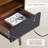 Mid Century Nightstand Set Of 2, Modern Side End Table With Charging Station And Storage