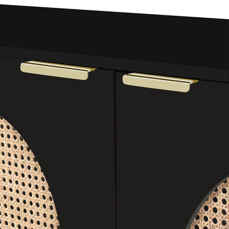 Wanetta 72'' Solid Wood Sideboard, Black