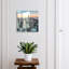 Key cabinet for wall, Opens to the right, 30x30x5, White, Modern city panorama with skyscrapers, 