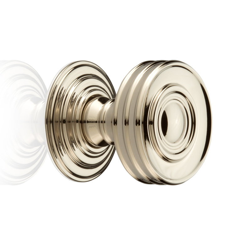 Bouton rond Bordeaux de 1 1/4 po de diamètre, Nickel poli, H 0,98 po x l 0,98 po x P 0,98 po