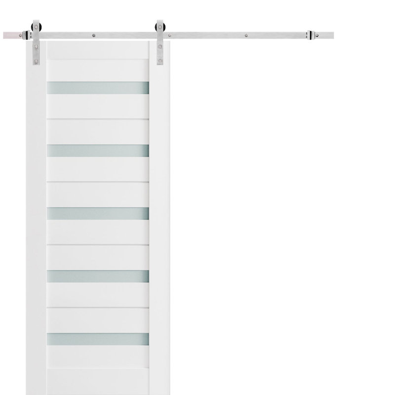 Porte de grange en bois givré Quadro, 18 po x 96 po