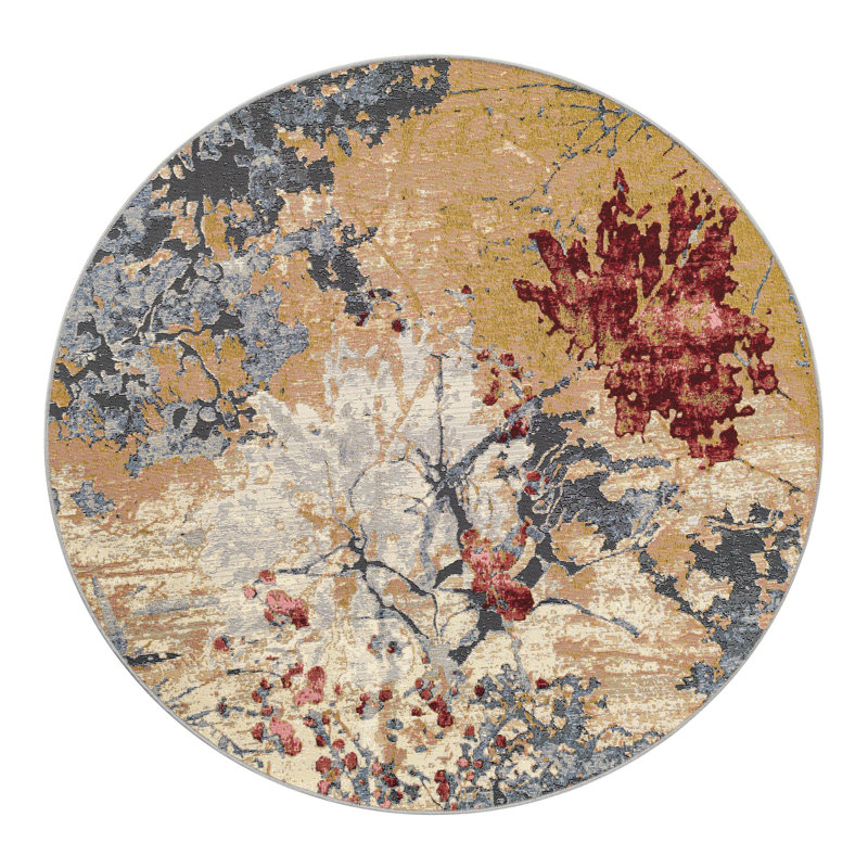 Keazia Indoor/Outdoor Area Rug, Round 5'3"