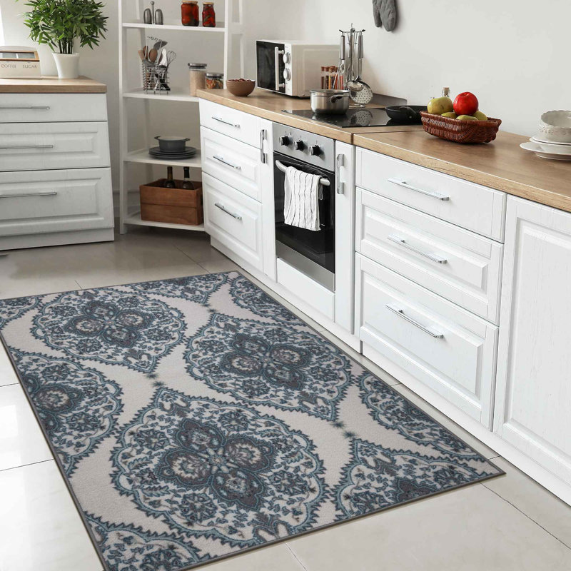 Non-Slip Medallion Area Rug For Living Room, Hallway, Entryway Rug, Rectangle 3'3'' x 5'