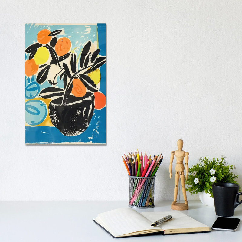 Black Pot With Oranges by Sasha Robinson - Gallery-Wrapped Canvas Giclée on Canvas, No Frame, 20.32 cm H x 30.48 cm W