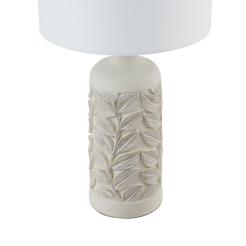 Lampe de table campagnarde 23,5 "avec abat-jour tambour blanc