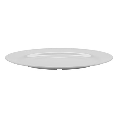 Plateau de service ovale en mélamine résistant aux chocs GET M-4010-W, 16,25 po x 12 po, blanc (ensemble de 12)