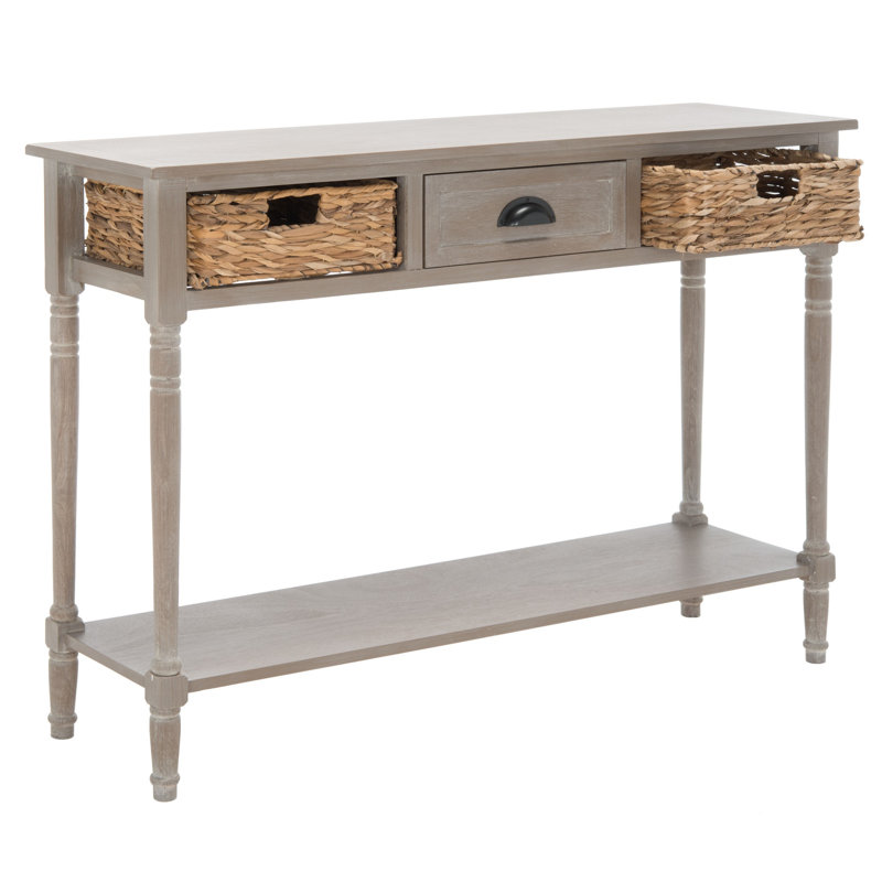 Console en bois massif 44,5 po Painswick, Blanc rétro