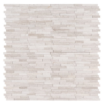SAMPLE - Tivoli Sand Interlocking 12 in. x 12 in. Honed Marble Mosaic Wall Tile