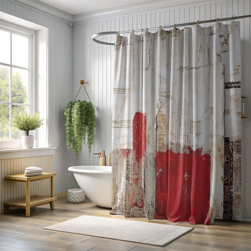 Gabbriel Abstract Shower Curtain, 74"H x 71"W