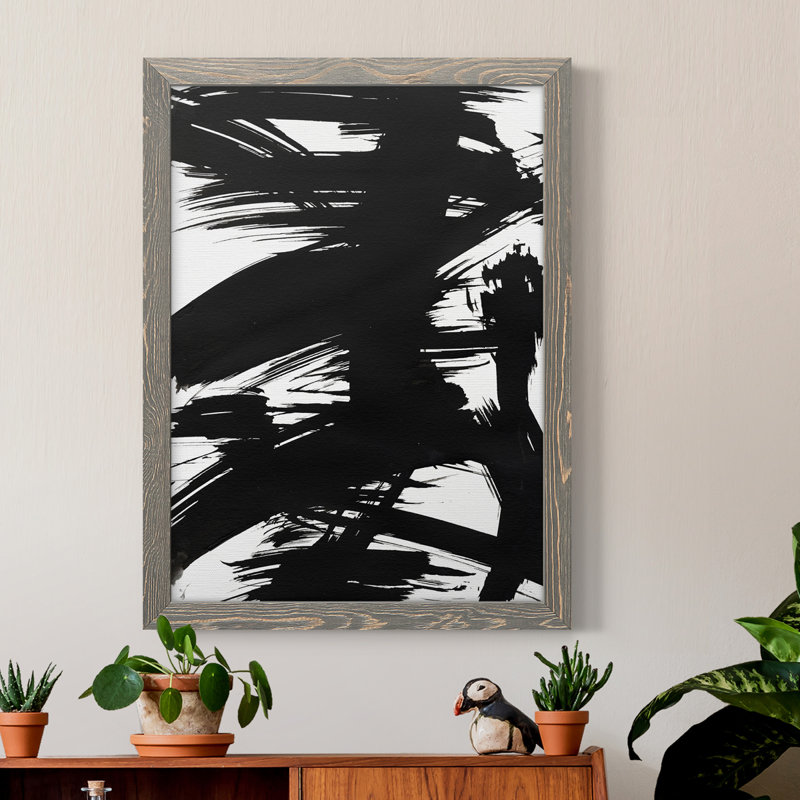 Toile encadrée de qualité supérieure noire prête à accrocher, gris, H 44 po x l 31 po x P 1 po