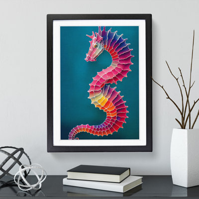 Seahorse in Colour No.2 1 Piece Single Picture Frame Painting