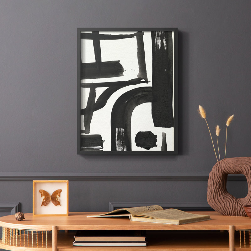 «Inkwell Intersect I», reproduction encadrée - bois massif, H 20 po x l 16 po, Cadre simple noir