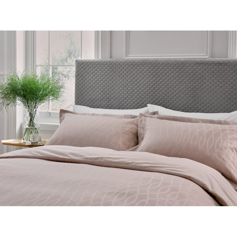 Ravello Cotton Duvet Cover Set, White, Double Duvet Cover + 2 Pillowcases