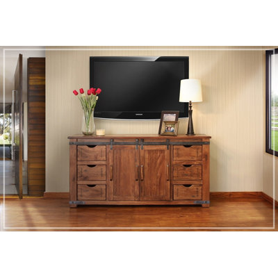 Crédence de rangement en bois massif 59,75 po Parota