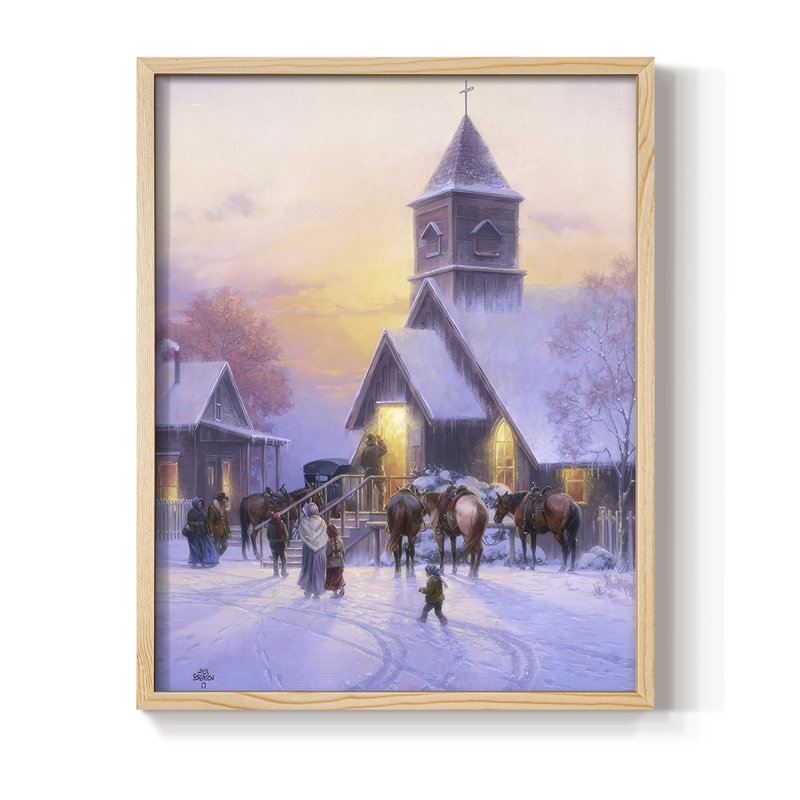 «Sunday Service», reproduction encadrée - bois massif, Naturel, H 11 po x l 9 po