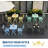 3-Piece Folding Bistro Set, Patio Table & Chairs, Space Saving Outdoor Furniture Yellow-2145468741