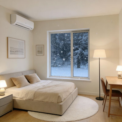 11500 BTU 115V WiFi Enabled Ductless Inverter Mini Split AC & Heating System with Heat Pump & Installation Kit, Cools Up to 750 Sq Ft