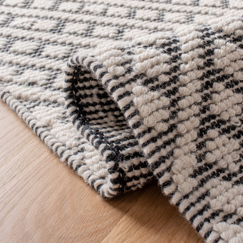 Barrington Ivory/Black Hand Tufted Wool/Cotton/Rug, Runner 2'3" x 8'