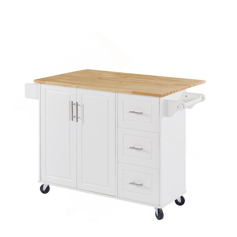 Îlot de cuisine avec comptoir à abattant, chariot d'îlot de cuisine, table d'îlot de cuisine avec porte de grange