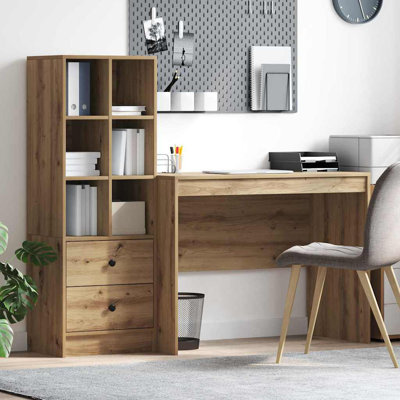 Desk With Storage With Shelf 2 Pcs 100 X 50 X 76 Cm