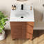Plan de toilette simple en pierre reconstituée de 24 pouces avec lavabo (base non incluse)