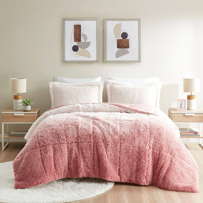 Très grand / très grand édredon - fard à joues ombré rosé, très doux, chaud et lavable à la machine