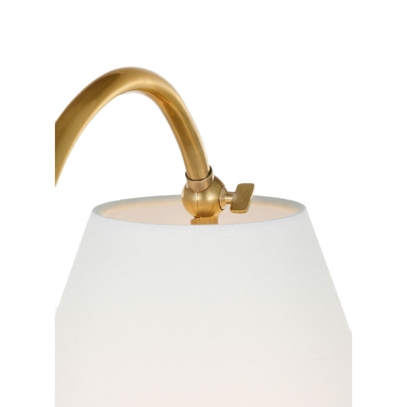 Dume 24" Arched Table Lamp, Hand-Rubbed Antique Brass