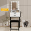 Dressing Table with 10 Bulbs, LED Light Mirror Makeup Vanity Desk with 2 Drawers and Stool-2111766008