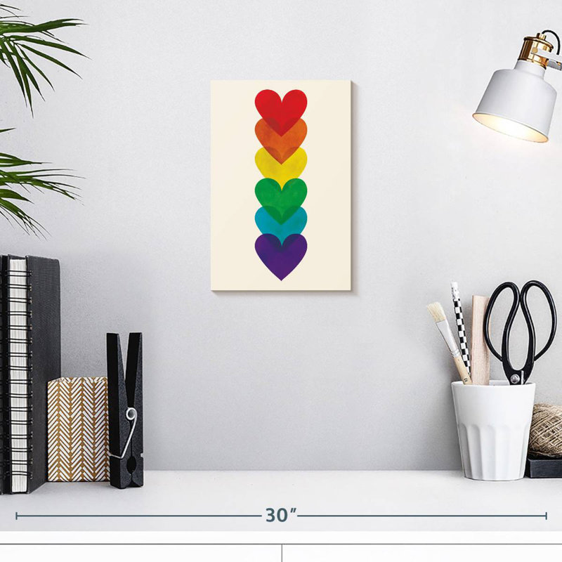 Khyia Rainbow Hearts Stack, 12" H x 8" W