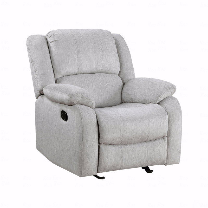 Fauteuil inclinable moderne en chenille grise avec accoudoirs rembourrés et revêtus de tissu d'ameublement avec cadre en bois massif 1pc