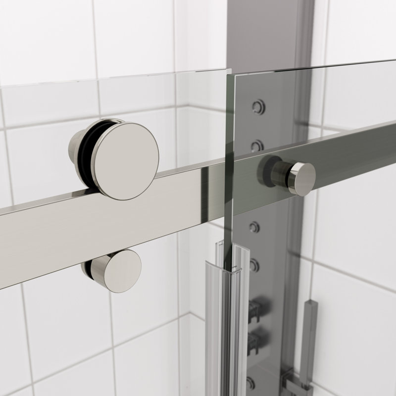 Porte de douche sans cadre de l 60 po x H 74 po, Chrome