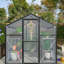 Serre en aluminium pour cour arrière - Panneaux en polycarbonate de 6 pi x 8 pi rouillés et ventilés-117455862