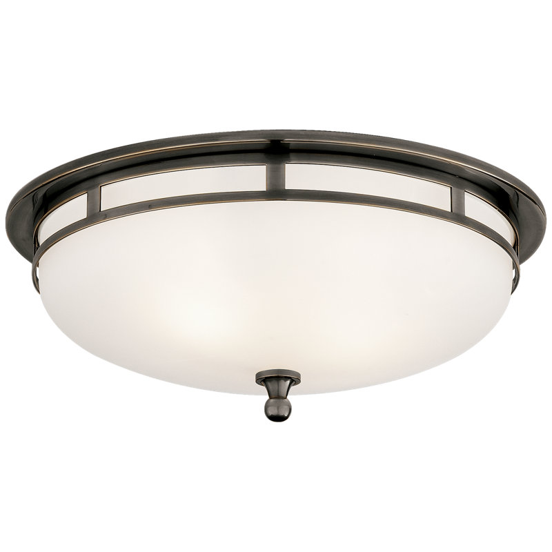 2 - Light Flush Mount, Polished Nickel, 4" H x 10" W x 10" D