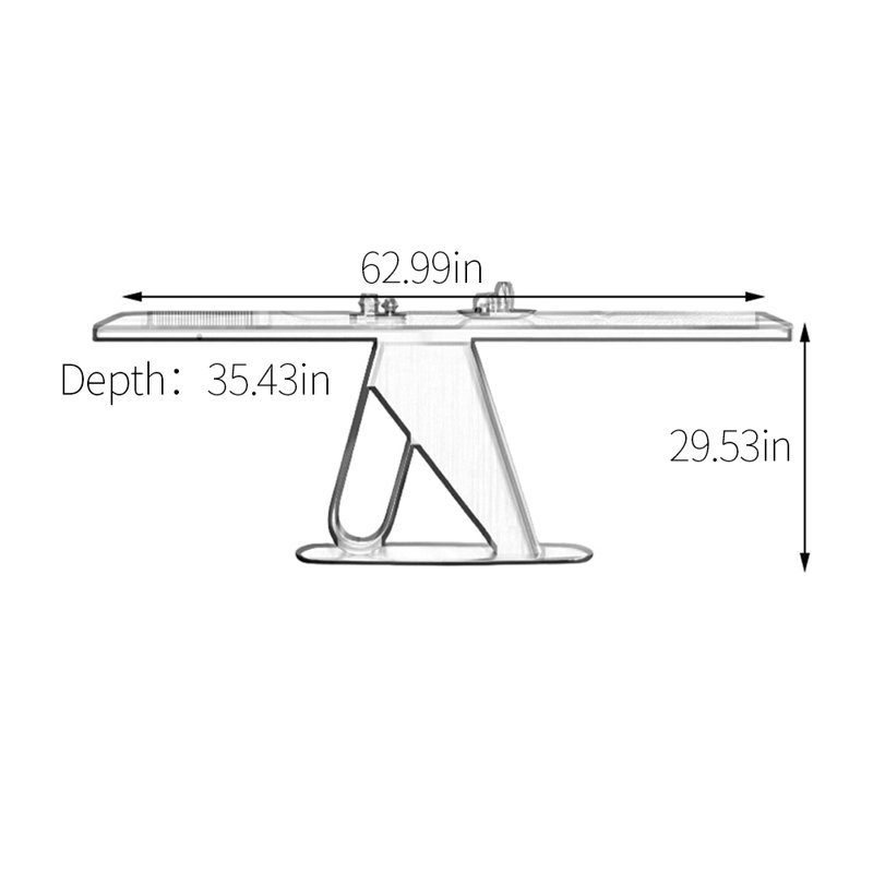 Light luxury simplicity dining table, 29.53"H x 62.99"L x 35.43"W