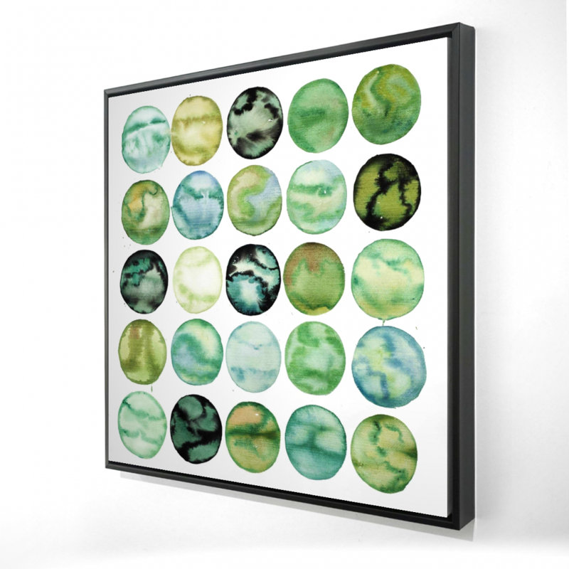 Green Circles Print On Canvas